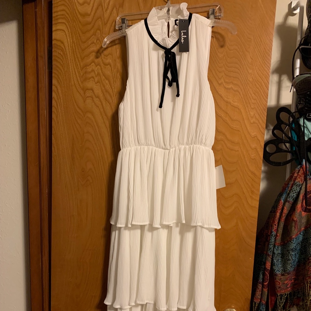 Ivory tiered ruffle dress